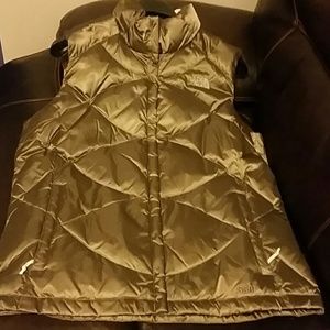 North face olive green vest